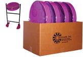 Jumbie Jam 4-Pack, Steel Drum Pans, Plastic Stand and Fun Feet - F Major, Purple